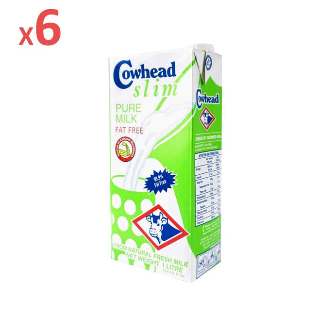 Cowhead Slim UHT Fresh Milk - 1L x 6-Milk-Primo Food Supplies