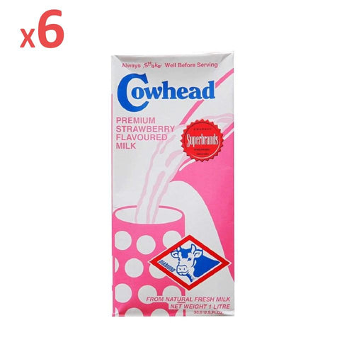 Cowhead Strawberry Milk UHT 1L x 6-Milk-Primo Food Supplies